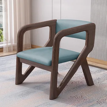 Офисный стул для отдыха из массива грецкого ореха, простой бытовой обеденный стул, детское кресло из массива дерева с китайской спинкой для отеля