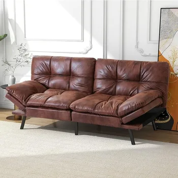 Кровать-футон LIFERECORD Современный раскладной диван-кушетка из пены с эффектом памяти с регулируемыми подлокотниками для гостиной, квартиры, общежития