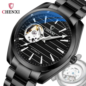 Автоматические механические часы Chenxi высокого класса, мужские полые Механические часы, водонепроницаемые часы 8806