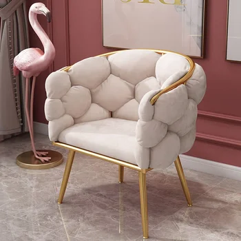 Скандинавское Домашнее кресло для макияжа Розовый Бархат Современная Дизайнерская мебель Гостиная Кресло для отдыха Роскошная Спальня Комод Мягкие Стулья