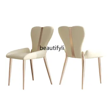 Роскошное обеденное кресло Nordic Light Домашний Современный Минималистичный Кабинет макияжа Магазин чая с молоком Кожаное кресло