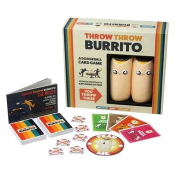 Бросай буррито от Exploding Kittens Карточная игра в вышибалы Для семейных вечеринок для взрослых, подростков и детей 2-6 игроков