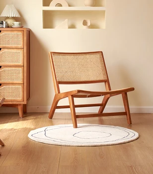 Скандинавский минималистичный стул для отдыха из массива дерева, балкон отеля с проживанием в семье, ленивое кресло с откидной спинкой