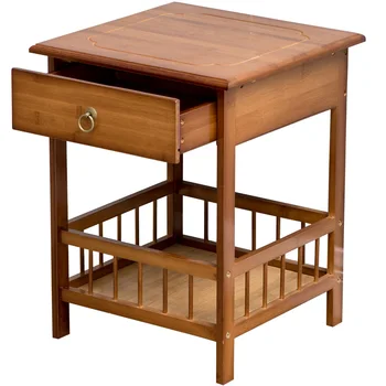Чайный столик, бамбуковый приставной столик, 2/3-ярусный прикроватный диван, Приставной столик для дивана с выдвижным ящиком, Универсальная полка для мебели для дома