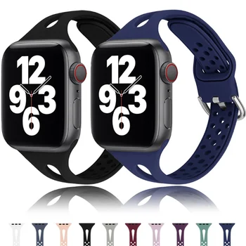 Силиконовый Ремешок для Apple Watch Band 49мм 44мм 40мм 38мм 42мм iWatch Ultra 6 SE 5 4 3 Браслет Correa Iwatch Series 7 8 45мм 41мм