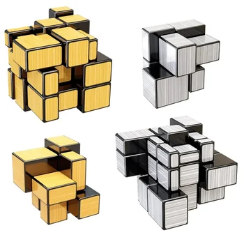 Зеркальный Магический куб 2x2 3x3 Золотой Серебряный Magic Cubo Профессиональная головоломка Высококачественные детские игрушки развивающие игрушки