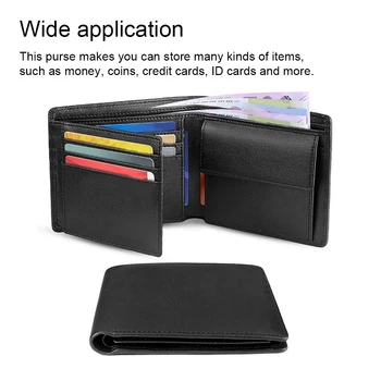 Мужской кожаный бумажник в три сложения, кошелек для кредитных карт, складной карман для хранения монет, отделения, модный для офиса бумажник
