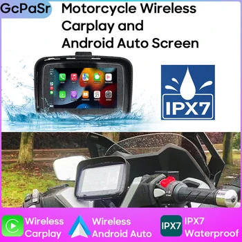 5-дюймовый мотоцикл Беспроводной Apple Android Auto Carplay Портативная GPS-навигация Водонепроницаемый экран дисплея мотоцикла IPX7