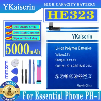 Аккумуляторная батарея YKaiserin HE323 емкостью 5000 мАч для мобильного телефона Essential Phone Ph-1 Batterie с инструментами + отслеживание номера