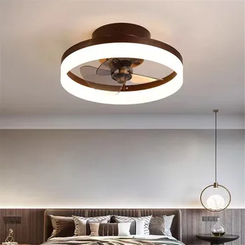 Современный умный потолочный вентилятор LED DC черный потолочный вентилятор с подсветкой для спальни, гостиной, Декоративного Бесшумного освещения в комнате
