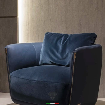 Тканевый стул для отдыха, ограждающий стул для гостиной, синий односпальный диван, технология ткани, легкий роскошный диван 2020, новая модель