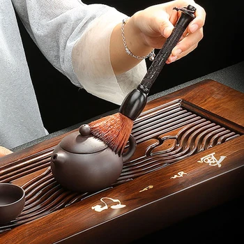 Деревянная щетка для чайника, очиститель китайского чайного подноса, инструменты для чистки чайника Кунг-фу