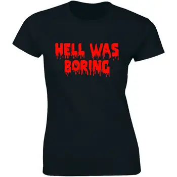 Футболка Hell Was Boring Shirt - Забавная женская футболка в костюме сатаны на Хэллоуин
