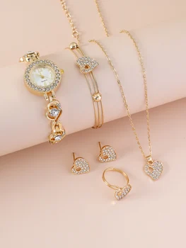 Классическая женская любовь к часам с бриллиантами и ювелирным изделиям Из пяти предметов