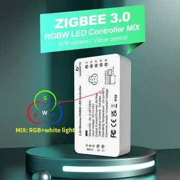 Умный Светодиодный контроллер Zigbee для DC12V -24V Striplight Color White Light Mix Homey Alexa Tuya SmartThings App