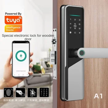 Tuya Smart Life APP WiFi Пульт Дистанционного Управления Smart Door Lock Отпечатков Пальцев Биометрический Замок Для Многоквартирных Отелей Металлическая Алюминиевая Дверь