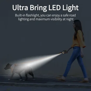 Светящийся щенячий Выдвижной поводок для домашних животных, Автоматические ремни Для выгула собак, светодиодный индикатор для бега, модный поводок