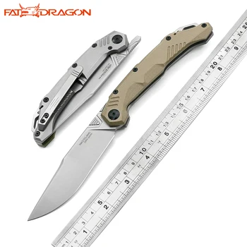 Nimoknives & Fatdragon Оригинальный Дизайн Наружного Карманного Быстрооткрывающегося Складного ножа CPM-35VN Blade G10 / Лен + Титановая ручка