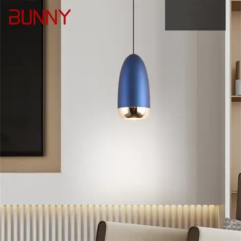 Банни Современные синие подвесные светодиодные светильники Простота Креативного дизайна Прикроватная потолочная люстра для домашнего бара в спальне