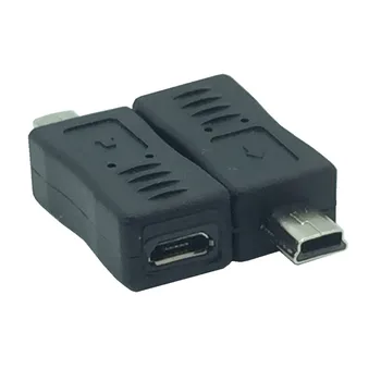 Черный адаптер Micro USB для подключения к Mini USB для подключения зарядного устройства