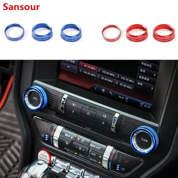 Автомобильный Алюминиевый Передний головной свет, Кнопка включения лампы, Кольцо для отделки крышки для Ford Mustang F150 2015 + Настройка кондиционера