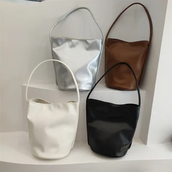 Универсальное ведро, Персонализированные винтажные женские сумки из мягкой кожи, портативная повседневная минималистичная цилиндрическая сумка через плечо.