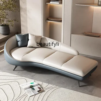 Современный минималистичный изогнутый диван Гостиная небольшой квартиры Ленивое кресло для отдыха в семье в отеле Салон Кровать стулья гостиная