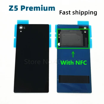 Для Sony Xperia Z5 Premium E6853 E6883 E6833 Крышка Батарейного Отсека Заднее Стекло Задняя Дверь Крышка Корпуса Ремонт Клейкой Ленты + Антенна NFC