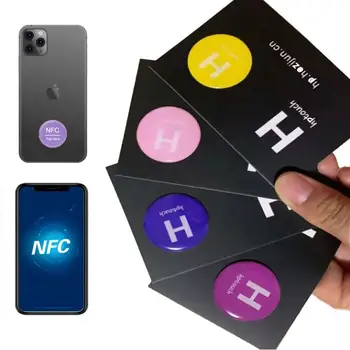 NTAG215 Эпоксидная наклейка с индивидуальным логотипом, Антиметаллический мобильный телефон, Социальная связь с упаковкой из ПВХ-карты