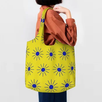 Увеличьте громкость, Желтые холщовые сумки для покупок, женские прочные сумки для покупок большой емкости, уличные сумки Eldridge Shopper