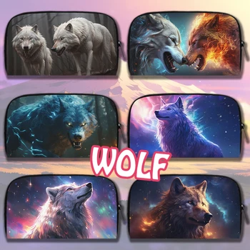Кошельки Fantasy Animal Wolf, Волшебный Красочный Кошелек Mysterious Wolf, Сумки для монет, Неоновая Галактика, Длинный Кошелек, Держатель для наушников, Сумка для хранения