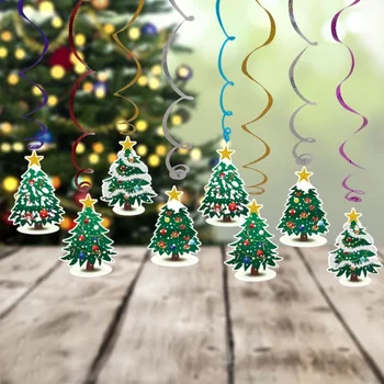 Рождественские принадлежности Трехмерная бумажная спиральная подвеска в виде Рождественской елки для детского сада, креативный набор спиралей из рождественского мультфильма