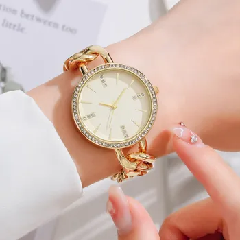  Женские часы-браслет, 1 штука, новомодные Роскошные женские кварцевые часы 2022, женские часы с бриллиантами, Подарочные часы Reloj Mujer