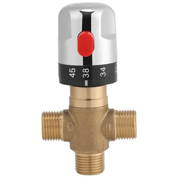 Термостатический Смесительный Клапан Из Цельной Латуни G1/2 для Душевой Системы Контроль Температуры Воды В Трубе Бассейна Термостат Управления