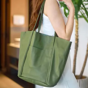 Женская сумка-тоут из натуральной кожи, сумка через плечо, сумки большой вместимости, новинка 2023 года, дорожная сумка для пригородных поездок, сумки для подмышек с высокой текстурой
