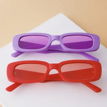 Солнцезащитные очки Женские Мужские Модные Маленькие прямоугольные линзы ярких цветов UV400 Мужские Розовые Желтые Зеленые Солнцезащитные очки