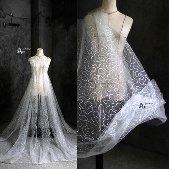 сетчатая юбка с блестками в мелкий круг, высококачественная дизайнерская ткань для пэчворка telas patchwork algodon