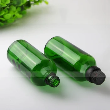 Зеленые стеклянные флаконы с пипеткой, 100 мл, Контейнеры для эфирного масла, ароматерапия, косметика, Стеклянная бутылка, 100 мл В наличии
