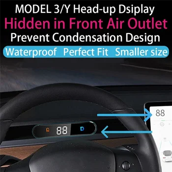 Автомобильный HUD-дисплей для Tesla Модель 3 Модель Y Приборная панель, специализированный электронный цифровой спидометр