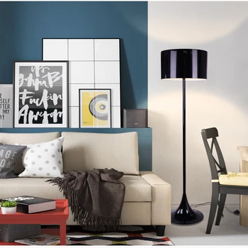 Современный минимализм и персонализированное искусство, черно-белая гостиная, спальня, прикроватный кабинет, вертикальный торшер из светодиодного железа