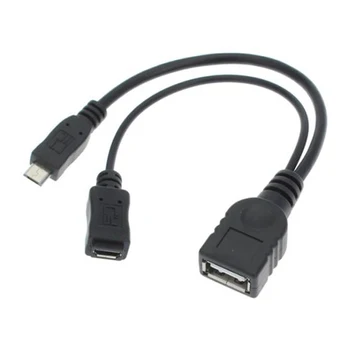 Черный цвет Micro USB 2.0 OTG Хост Флэш-диск Кабель с питанием от Micro USB для Galaxy S3 i9300 S4 i9500 Note2 N7100 Note3 N9000 &