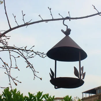 Кормушка для птиц Уличная железная Непромокаемая Ветрозащитная подвесная кормушка для различных кормов для домашних птиц