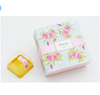 Бумажная коробка для кексов 12 * 12 * 5 см 4 Розовая, Упаковка Бумажных Коробок Для Бисквитного Торта, коробка для свадебных сувениров, Картонная коробка для конфет