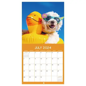 Веселый календарь для собак на 2024 год Настенный календарь для собак на 2024 год Забавный настенный календарь с юмором для друзей, семьи, соседей