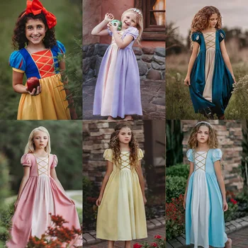 Длинное детское платье для девочек, детское праздничное платье на день рождения, повседневный костюм принцессы, одежда для девочек, пляжные платья для девочек