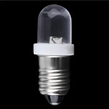 Прочная светодиодная индикаторная лампа с винтовым основанием E10 холодного белого цвета 6 В постоянного тока с высокой яркостью освещения Лампа холодного белого цвета