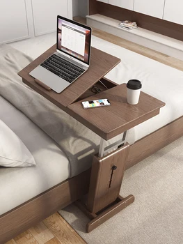 Прикроватный столик из массива дерева, съемный, складной и подъемный стол для ноутбука
