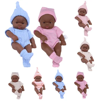 2023 Миниатюрные Возрожденные Куклы Из Черной Кожи Ручной Работы, Силиконовые Виниловые Детские Мягкие Реалистичные Новорожденные Африканские Куклы-Реборны, Детские Игрушки В Подарок