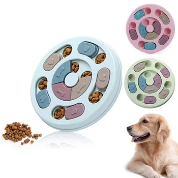 Игрушки-пазлы для кормления домашних собак, Медленно поедающая Нескользящая миска, интерактивные средства для тренировки интеллекта и поведенческих игр, аксессуары для щенков
