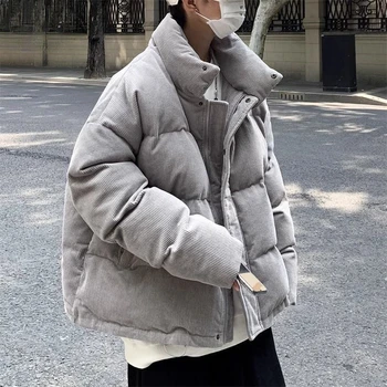 Уличное свободное и универсальное осенне-зимнее вельветовое хлопчатобумажное пальто в гонконгском стиле, теплое, простое и повседневное, куртка в стиле пары